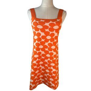ZARA Floral Knit Small Sleeveless Mini Dress Orange & White Size Polyester